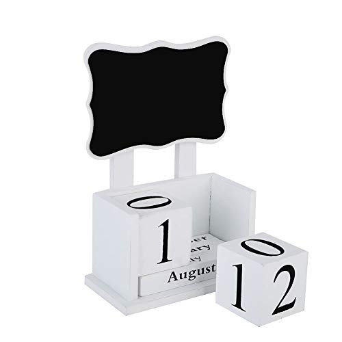 Desk Calendar  Wooden Calendar Blocks Date Month Display Decorative Perpetual Calendar for Home Office