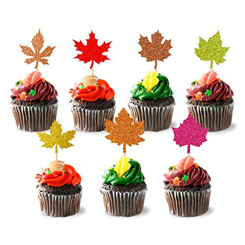 35PCS Glitter Maple Leaf Thanksgiving Holiday Cupcake toppers Fall Leaves Food Picks Pie Toppers for Fall Autumn Harvest Party Cake Decorations Suppli 35PCS Glitter Maple Leaf Thanksgiving Holiday Cupcake toppers Fall Leaves Food Picks Pie Toppers for Fall Autumn Harvest Party Cake Decorations Suppli