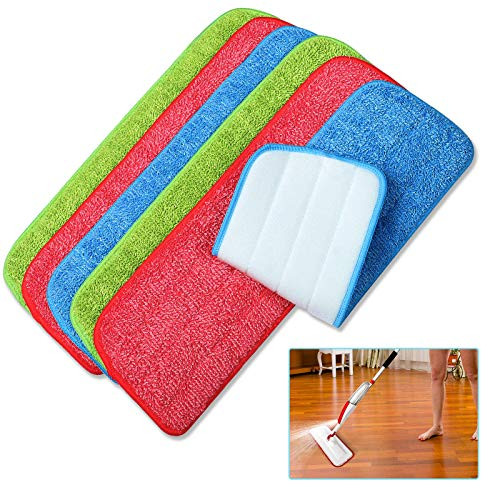 6 Pack Microfiber Spray Mop Pad Replacement Heads for Wet-Dry Mops  Reusable Floor Cleaning Pads Reveal Mops Replacement Refills Fit for Bona Floor Ca