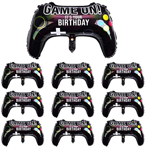 Lohoee Video Game Party Balloons  Game on Balloons Video Game Controller Aluminum Foil Balloon for Birthday Party and Game Party Decoration Used -10 P