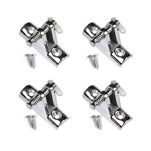 MX Bimini Top Deck Hinge 90° with Quick Release Pins 316 Stainless Steel Heavy Duty -Concave Base-