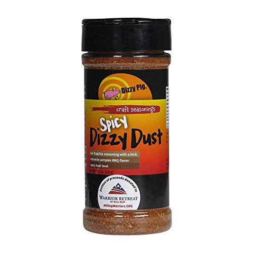 Dizzy Pig Spicy Dizzy Dust Barbecue Seasoning Spice and Dry Rub - All Purpose Spicy Seasoning Blend - Natural No MSG - 8 oz Dizzy Pig Spicy Dizzy Dust Barbecue Seasoning Spice and Dry Rub - All Purpose Spicy Seasoning Blend - Natural No MSG - 8 oz