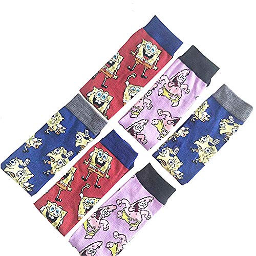 Spongebob Squarepants and Patrick Mens Crew Socks 3 Pairs Pack