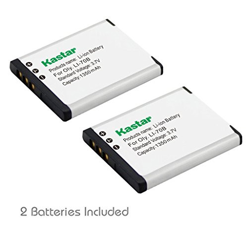 Kastar 3.7V 1350mAh Li-Ion Replacement Digital Camera Battery For OLYMPUS FE-4020, FE-4040, X-940, Compatible Part Numbers: LI-70B (2 Pack)