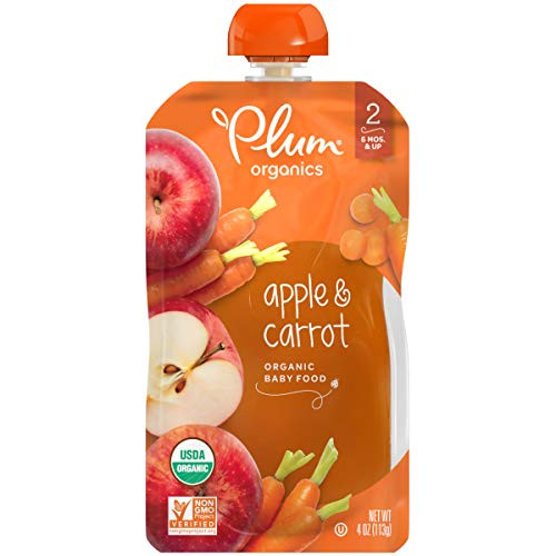 Plum Organics Stage 2 Organic Baby Food Apple and Carrot 4 Ounce Pouch -Pack of 12- Plum Organics Stage 2 Organic Baby Food Apple and Carrot 4 Ounce Pouch -Pack of 12-