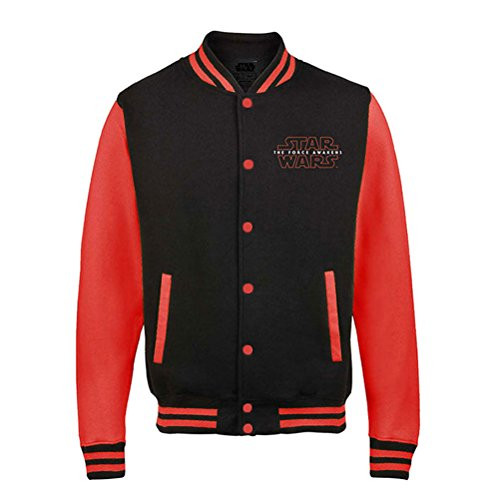 Star Wars Jacket Force Awakens Episode 7 Logo Official Mens Black Varsity Size L