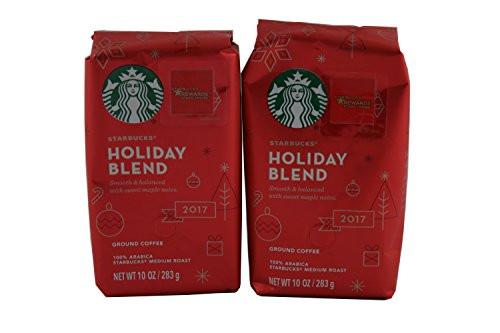 Starbucks Holiday Blend Medium Roast Ground Coffee  10-Ounce Bag -2 Pack-