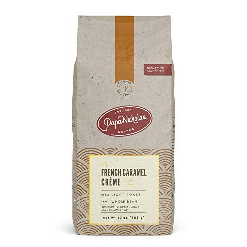 PapaNicholas Coffee Whole Bean Coffee  French Caramel Creme  10 Ounce