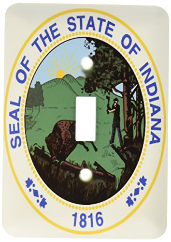 3dRose lsp-55424-1 State Seal Of Indiana Single Toggle Switch