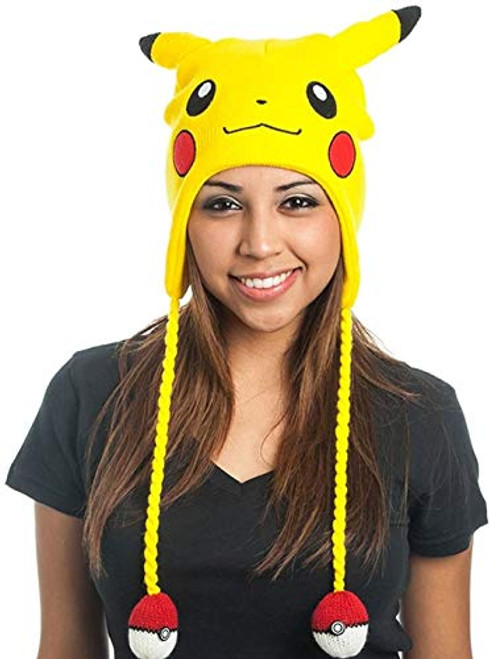 BIOWORLD Pokemon Pikachu Laplander Fleece Beanie Cap with Ears BIOWORLD Pokemon Pikachu Laplander Fleece Beanie Cap with Ears