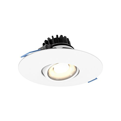 DALS Lighting LEDDOWNG4-WH 4" Round LED Gimbal Recessed Light 4", White