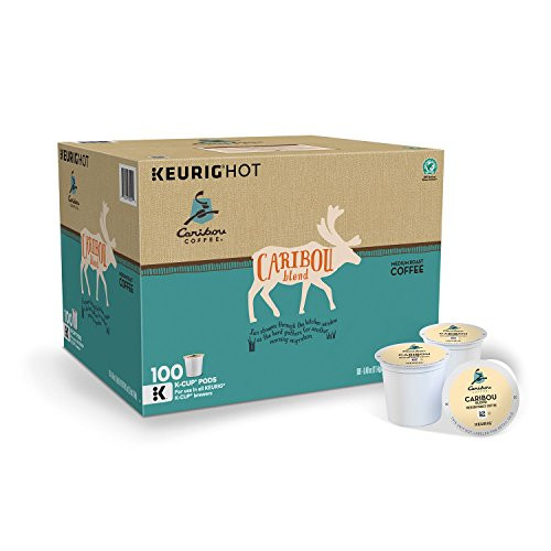 Caribou Coffee Keurig Single-Serve K-Cup Pods, Caribou Blend Medium Roast Coffee, (Caribou Blend Medium Roast, 100 K Cups)