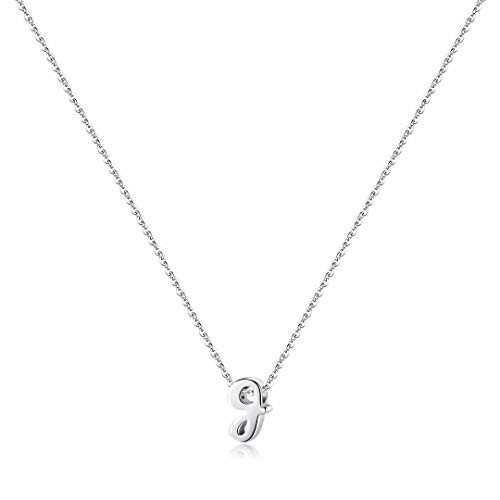 Memorjew 925 Sterling Silver Initial Necklace  Dainty Alphabet Letter G Cursive Initial Necklace for Women Girls  Valentines Mothers Day Girls Gifts