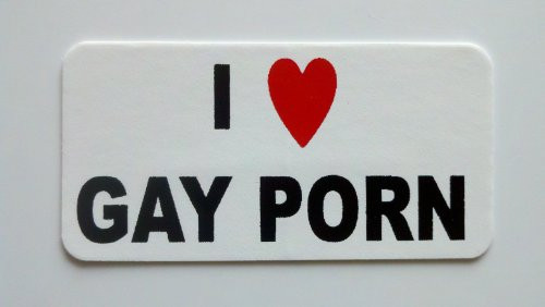 3 - I Love Gay Porn Hard Hat-Helmet Stickers 1 x 2