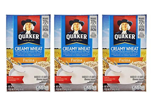 Quaker Suave y Cremoso Cereal de Trigo - Creamy Wheat Cereal Farina  -3 Pack  Total of 48oz-