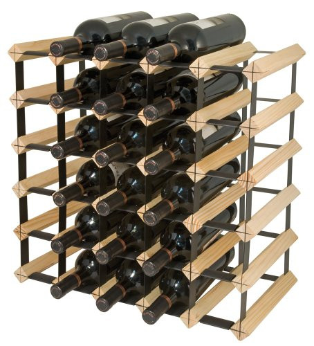 Final Touch 30 Bottle Wine Rack, Natural Finish