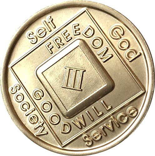 3 Year NA Medallion Official Bronze Narcotics Anonymous Chip III