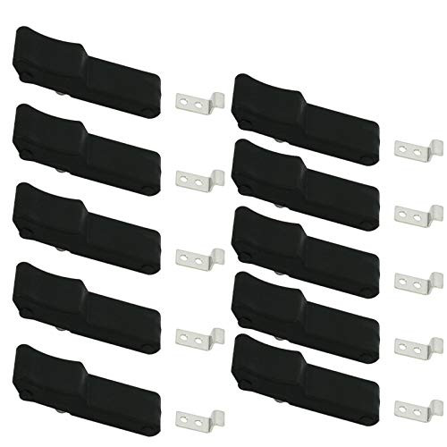 Homend Flexible Soft Black Rubber Draw Latch for Cooler  Boat Compartment Cargo Box with Stainless Steel Keeper and Bracket -10Pcs-