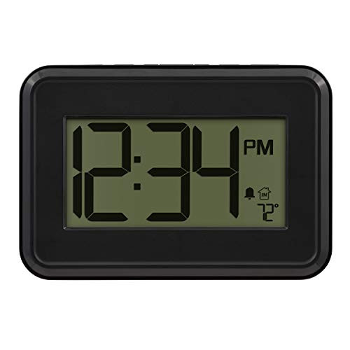 La Crosse Technology 513-113 Digital Wall Clock with Temperature and Countdown Timer  Black