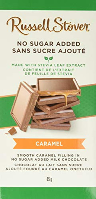 Russell Stover Sugar Free Milk Chocolate Caramel Tile Bar 3 oz Russell Stover Sugar Free Milk Chocolate Caramel Tile Bar 3 oz
