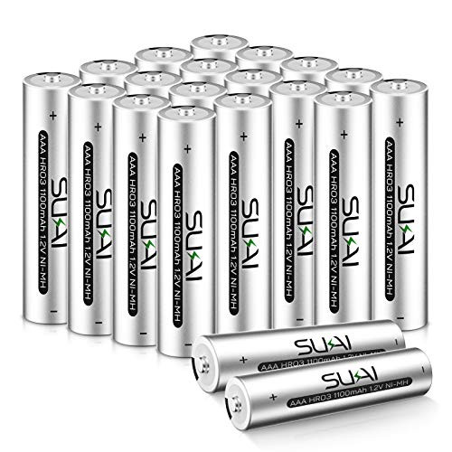 SUKAI AAA Rechargeable Batteries 1-2V 1100mAh High Capacity Ni-MH AAA Battery Precharge Pack of 20