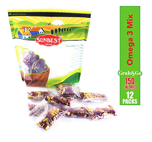 SUNBEST Natural Omega 3 Mix  Non-GMO  Certified Kosher  Gluten Free  Sugar Free  Vegan  Keto and Paleo Friendly  Pack of 12