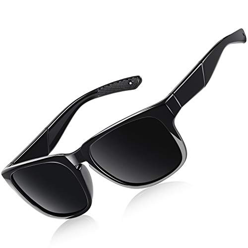 Joopin Sunglasses for Men Women Fashion Unisex Polarized UV Protection Sun Glasses Retro Mens Driving Square Shades E8942 Black