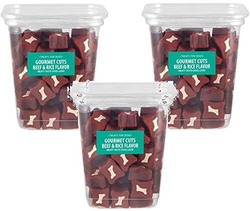 -3 Pack- Sunshine Mills Gourmet Cuts Beef and Rice Flavored Dog Treats  20 Oz