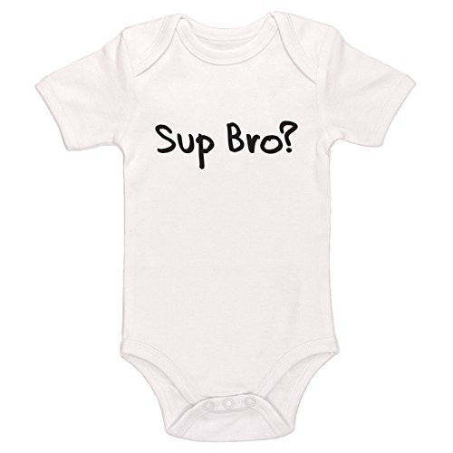 Kinacle Sup Bro Baby Bodysuit -6-12 Months  White-