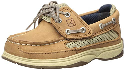 Sperry baby boys Lanyard Alternative Closure Boat Shoe  Dark Tan-Navy  10 Little Kid US