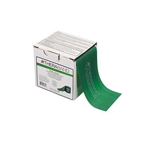 TheraBand Professional Non-Latex Resistance Bands For Upper and Lower Body Exercise Workouts, Physical Therapy, Lower Pilates, and Rehab, 25 Yard Roll Dispenser Box, Green, Heavy, Intermediate Level 1 TheraBand Professional Non-Latex Resistance Bands For Upper and Lower Body Exercise Workouts, Physical Therapy, Lower Pilates, and Rehab, 25 Yard Roll Dispenser Box, Green, Heavy, Intermediate Level 1
