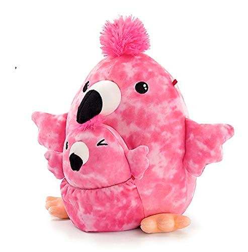 Justice 8 Squishmallows with Pocket Mini Squishmallow in Pouch Stuffed Animal Plush Toy -Flamingo-
