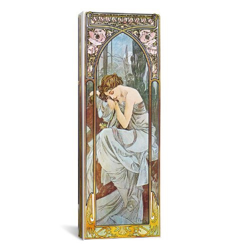 iCanvasART Nocturnal Slumber, 1899 by Alphonse Mucha Canvas Art Print, 36 by 12-Inch