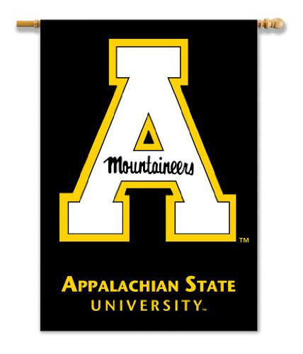 NCAA Appalachian State Mountaineers Black 28 x 40-Feet Banner
