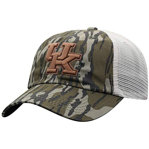 Mossy Oak Kentucky Wildcats Mens Mossy Oak Bottomland Original Camo College Offroad Adjustable Mesh Hat  Adjustable