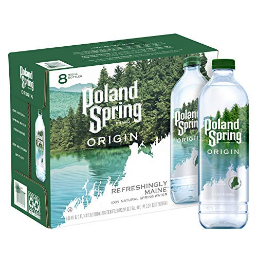 Poland Spring Origin  100 Natural Spring Water  Recycled Plastic Bottle  30-4 Fl Oz  Pack of 8