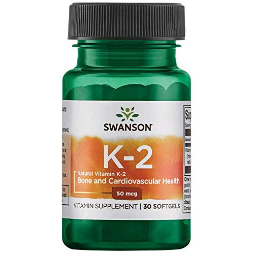 Swanson Natural Vitamin K2 -Menaquinone-7 from Natto- 50 mcg 30 Sgels
