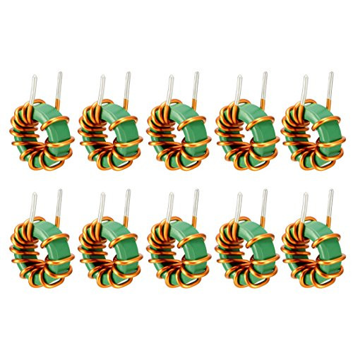 uxcell 10Pcs Vertical Toroid Magnetic Inductor Monolayer Wire Wind Wound 1mH 10A Inductance Coil