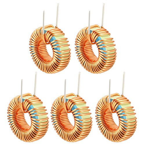 uxcell 5Pcs Horizontal Toroid Magnetic Inductor Monolayer Wire Wind Wound 100uH 8A Inductance Coil
