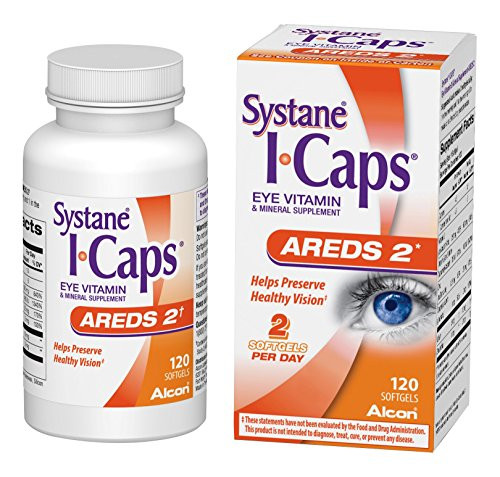 Systane ICaps Eye Vitamin and Mineral Supplement  AREDS 2 Formula  120 Softgels -Packaging may vary-