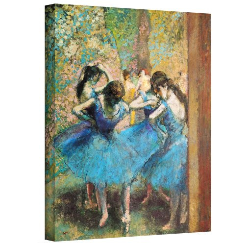 ArtWall Edgar Degas 'Dancers in Blue' Gallery Wrapped Canvas Artwork, 26 by 32-Inch
