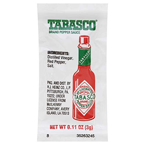 TABASCO Pepper Sauce Single Serve Packet -0-1 oz Packets  Pack of 200-