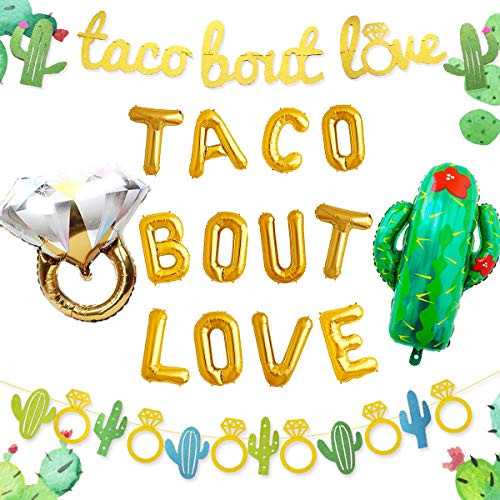 Taco Bout Love Party Decorations for Fiesta Themed Bachelorette Wedding Bridal Shower Engagement Party with Taco Bout Love Balloon Banner