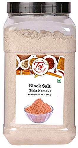 TAJ Premium Indian Black Salt Powder  Kala Namak  -10-Pounds Jar-