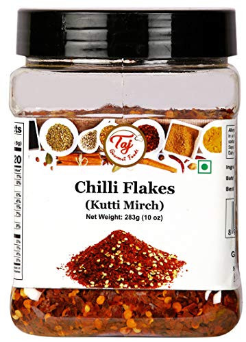 TAJ Premium Crushed Pepper Red Chilli Flakes  -10-Ounce Jar-