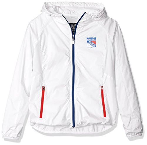 GIII For Her NHL New York Rangers Womens Spring Training Light Weight Full Zip Jacket  X-Large  White