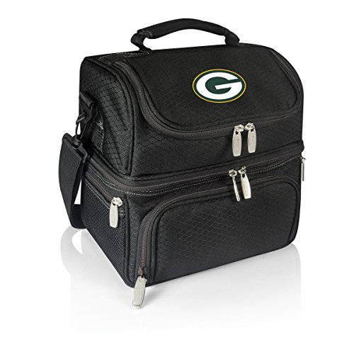 PICNIC TIME NFL Green Bay Packers Pranzo Insulated Lunch Tote with Service for One Black PICNIC TIME NFL Green Bay Packers Pranzo Insulated Lunch Tote with Service for One Black