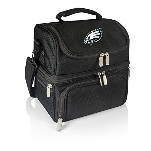 PICNIC TIME NFL Philadelphia Eagles Pranzo Insulated Lunch Tote with Service for One Black PICNIC TIME NFL Philadelphia Eagles Pranzo Insulated Lunch Tote with Service for One Black