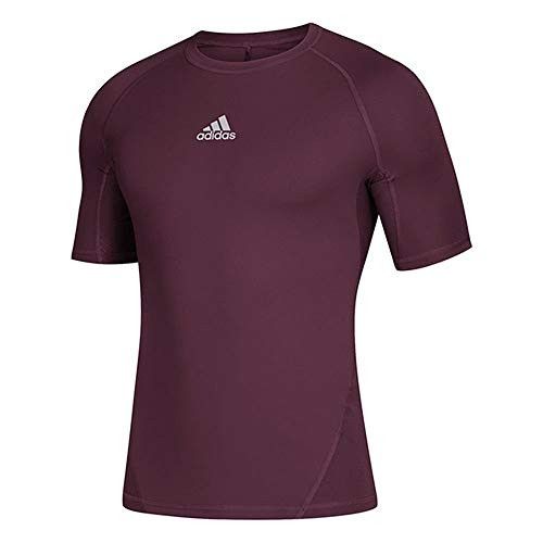 adidas Mens Training Alphaskin Sport Short Sleeve Tee  Maroon  2X-Large
