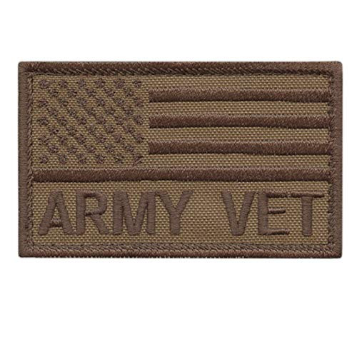 LEGEEON Tan USA American Flag Army Veteran Vet Coyote Brown 2x3-25 Morale Tactical Fastener Patch